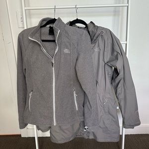 North Face Trench with Removable Fleece - 3-in-1 - with collapsible hood - sz M